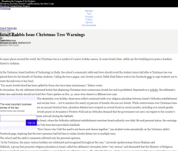 https://www.bloomberg.com/news/articles/2016-12-22/rabbis-warnings-on-christmas-trees-roil-israel-holiday-spirit