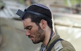 IDF soldier wearing phylacteries, courtesy: Wikipedia