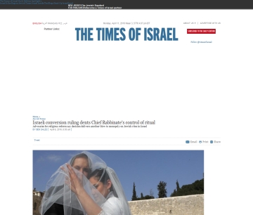 http://www.timesofisrael.com/israeli-conversion-ruling-dents-chief-rabbinates-control-of-ritual/