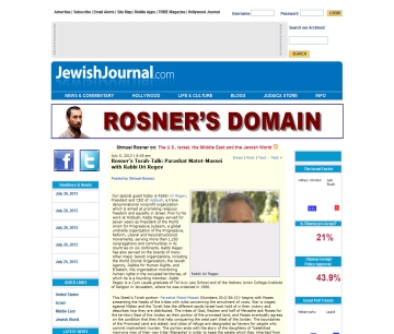 http://www.jewishjournal.com/rosnersdomain/item/rosners_torah_talk_parashat_matot_massei_with_rabbi_uri_regev