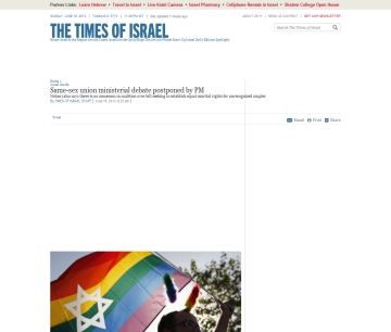 http://www.timesofisrael.com/same-sex-union-ministerial-debate-postponed-by-pm/